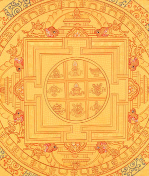 Original Hand-Painted 8 Auspicious Mandala Thangka Art | Tibetan Thangka Painting