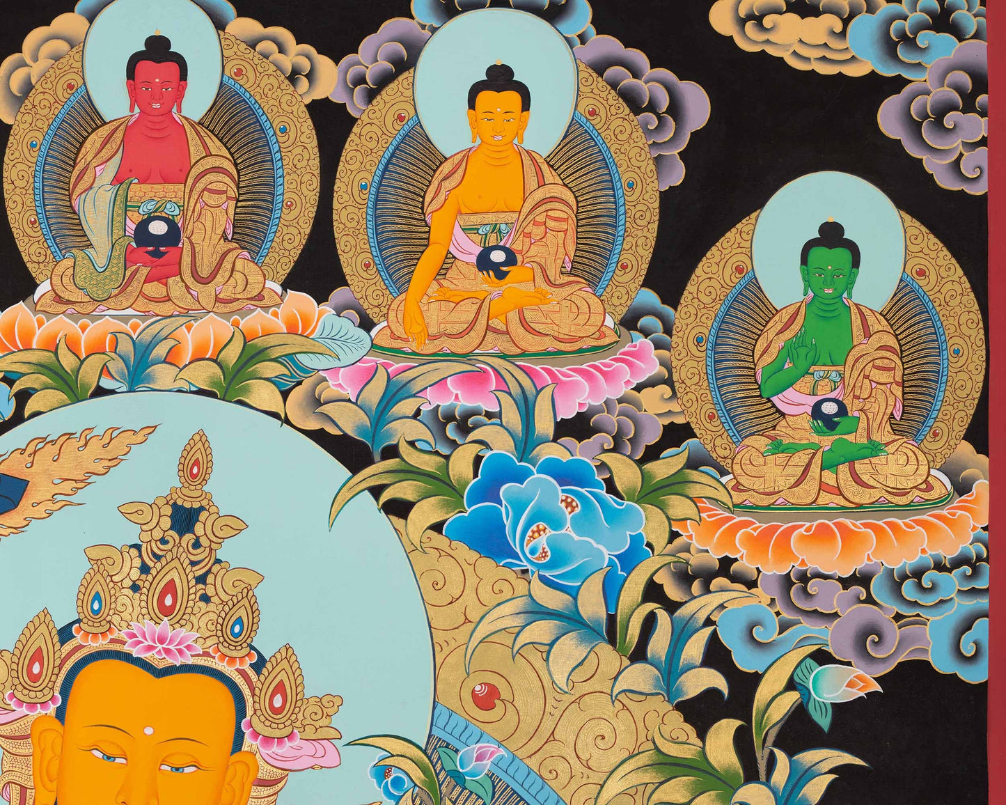 Hand painted Manjushree Thangka with Beautiful Color Combination | Good Luck to House