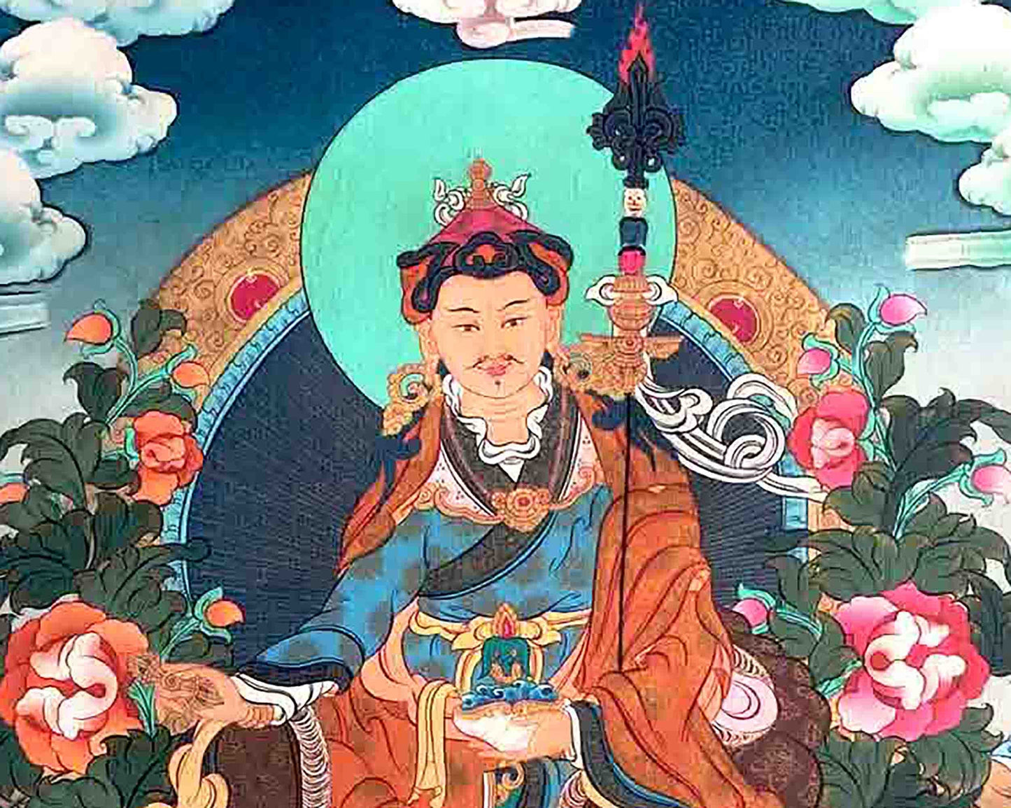 Guru Rinpoche Thangka | Original Hand Painted Padmasambhava Art Painting For Home