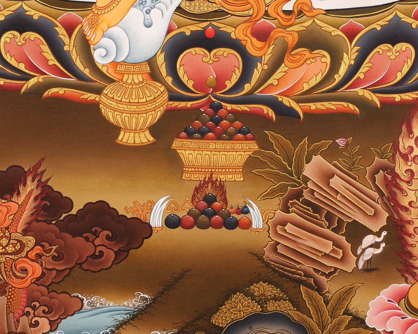 Dzambala Thangka Painting | Buddhist Wall Decor Painting | Traditional Himalayan Art