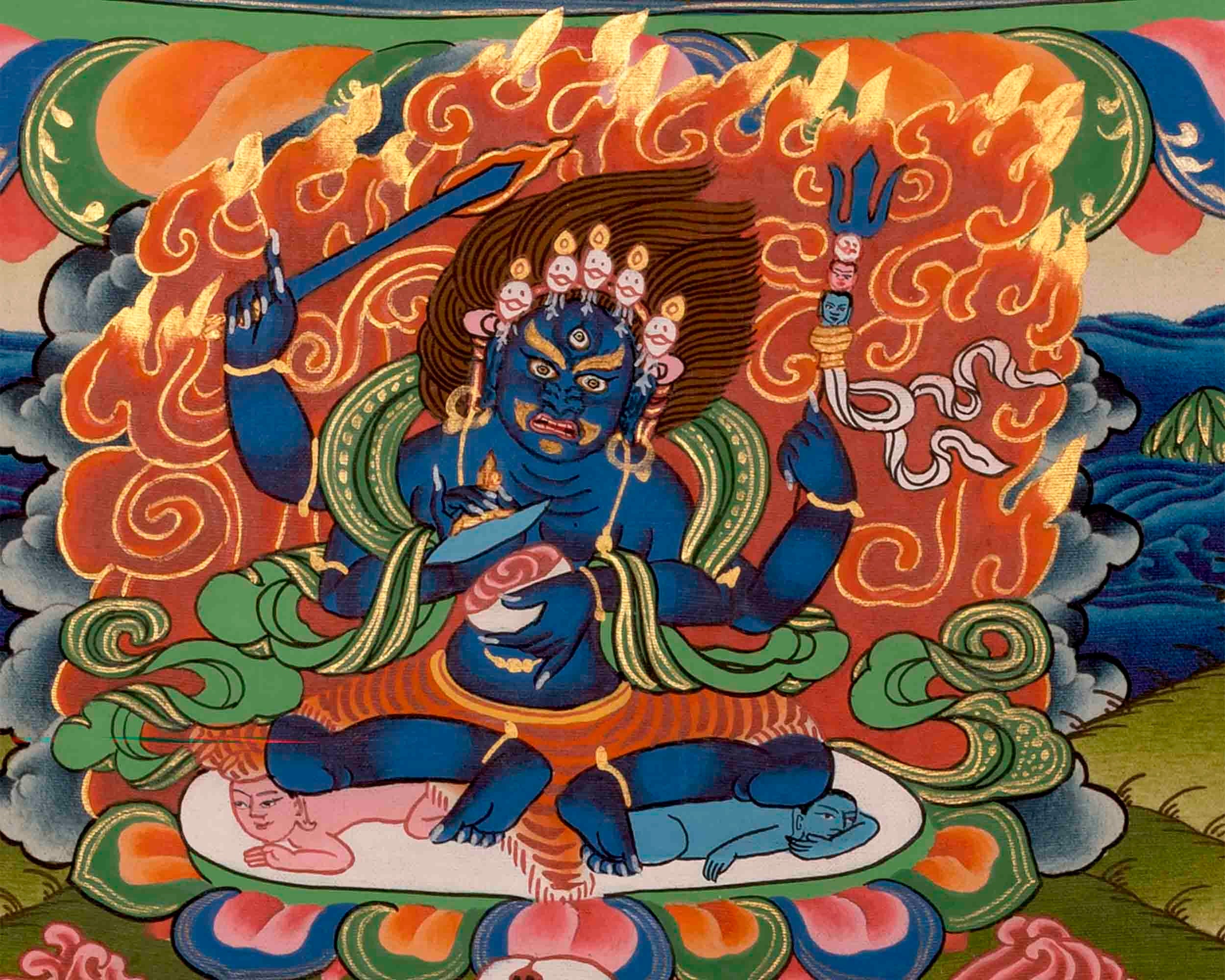 Original Hand Painted Vajrayogini Thangka Painting | Buddhist Art for Wall Decoration