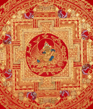 Dzambala, Manjushree, Shakyamuni Buddha Mandala Thangka | Orignal Hand Painted Tibetan Art |