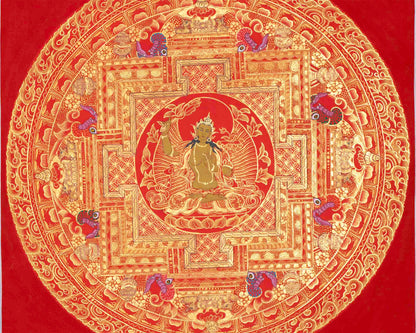 Dzambala, Manjushree, Shakyamuni Buddha Mandala Thangka | Orignal Hand Painted Tibetan Art |