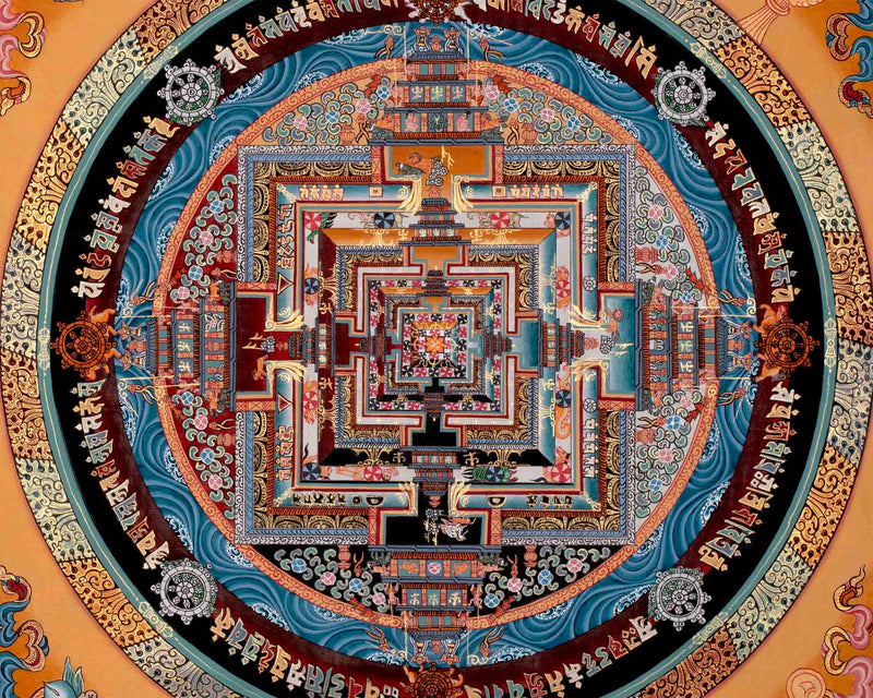 Kalachakra Mandala Original Hand Painted Thangka |Yoga Meditation Canvas Art