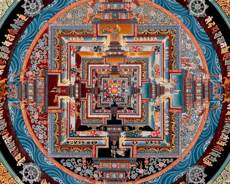 Kalachakra Mandala Original Hand Painted Thangka |Yoga Meditation Canvas Art