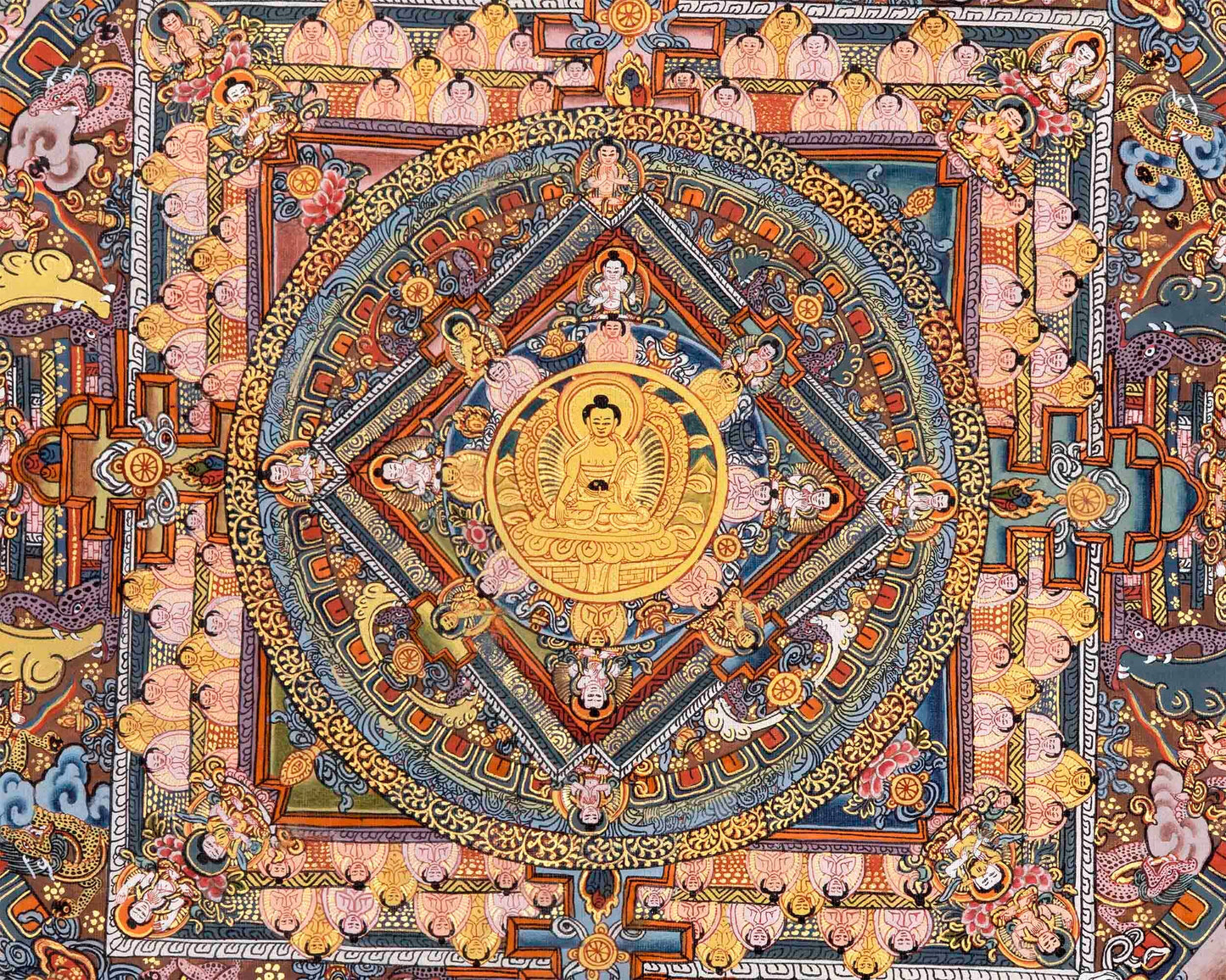 Buddha Mandala Thangka | Tibetan Wall Hanging Decoration | Zen Buddhism