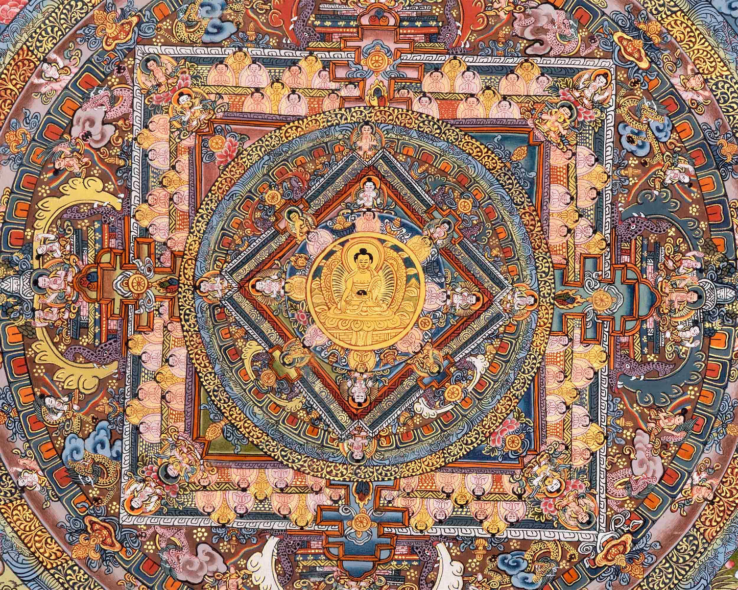 Buddha Mandala Thangka | Tibetan Wall Hanging Decoration | Zen Buddhism