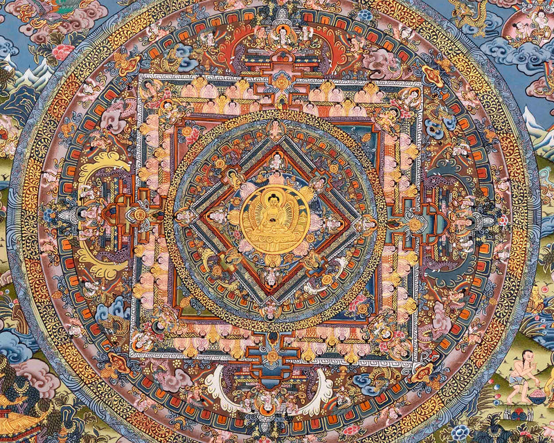 Buddha Mandala Thangka | Tibetan Wall Hanging Decoration | Zen Buddhism