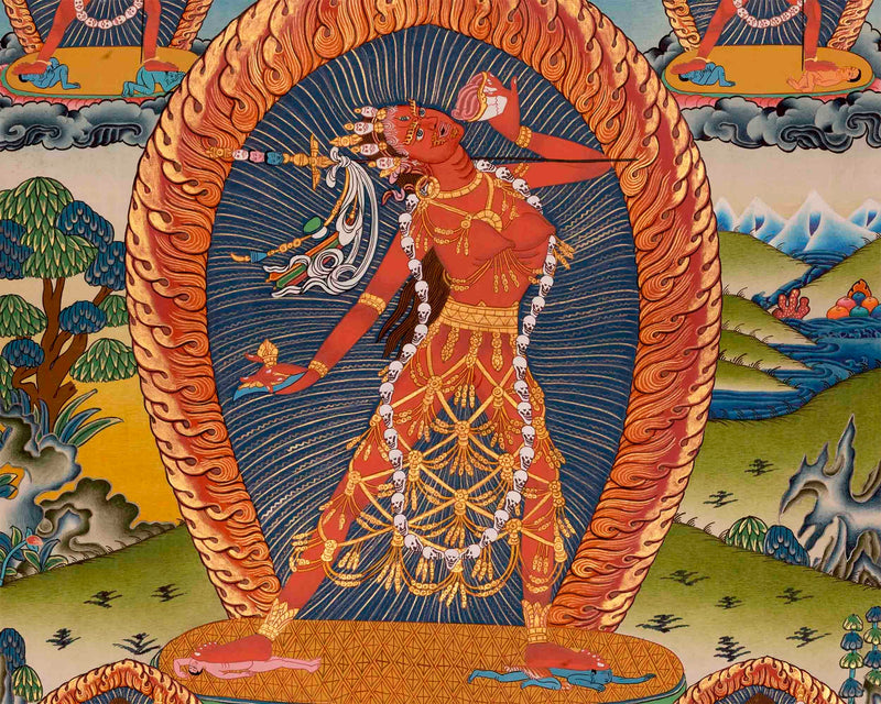 Original Hand Painted Vajrayogini Thangka Painting | Buddhist Art for Wall Decoration