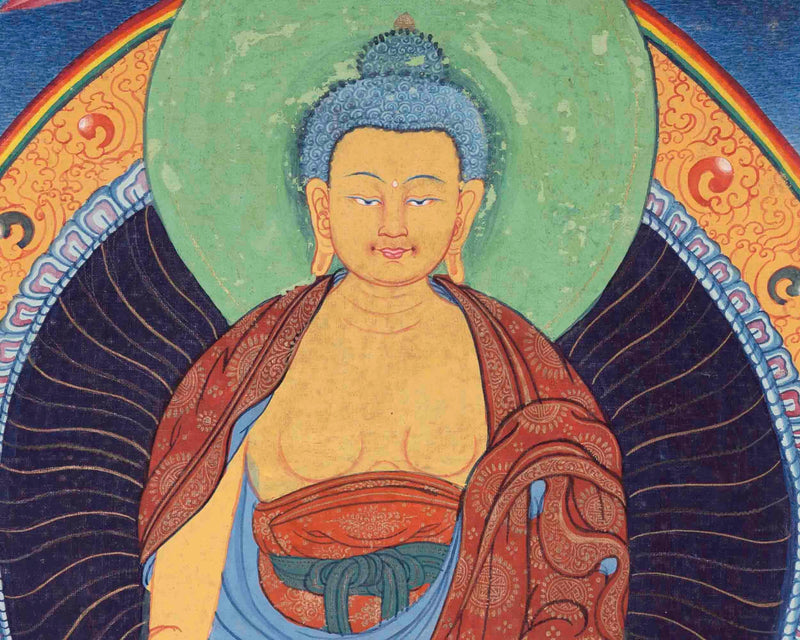 Original Tibetan Buddhist Shakyamuni Buddha Thangka | Religious Painting