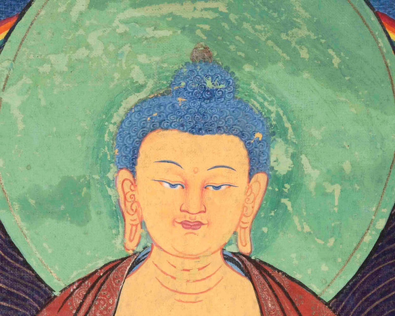 Original Tibetan Buddhist Shakyamuni Buddha Thangka | Religious Painting