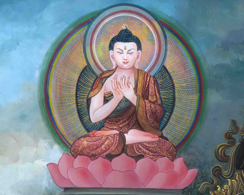 Original Hand Painted White Tara Thangka Art | Tibetan Buddhist Religious Painting | Wall Hanging For Meditation And Yoga | Zen Buddhism