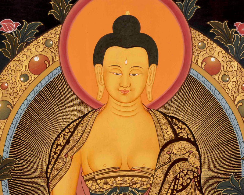 Shakyamuni Buddha Thangka Art | Tibetan Buddhist Religious Painting