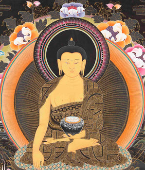 Original Hand Painted Shakyamuni Buddha Thangka With Dipankar Buddha & Maitreya Buddha |