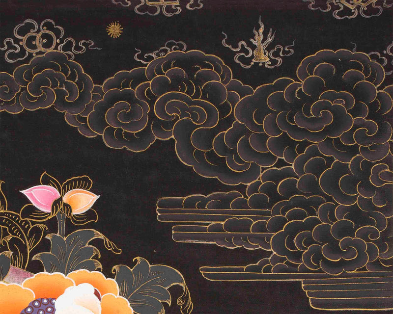 Original Hand Painted Shakyamuni Buddha Thangka With Dipankar Buddha & Maitreya Buddha |