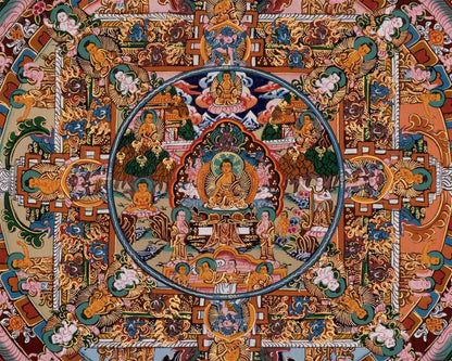 Buddha Mandala Thangka | Hand-painted Tibetan Thangka for Wall Hanging