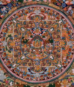 Buddha Mandala Thangka | Hand-painted Tibetan Thangka for Wall Hanging