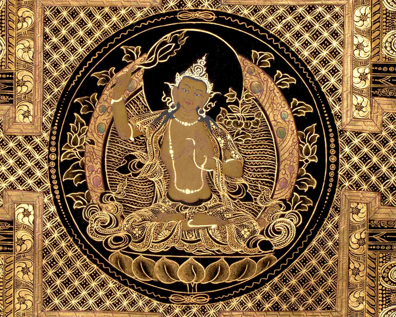 Manjushri Mandala Thangka Painting | Boddhisattva of Wisdom & Compassion