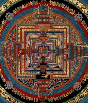 Kalachakra Mandala| Wall Decoration Painting | Mindfulness Meditation Practice Tool Thangka Painting for Good Luck|