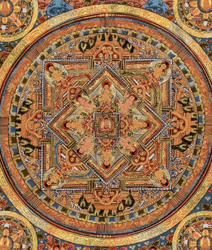 Original Hand-painted Buddha Mandala | Tibetan Thangka Art