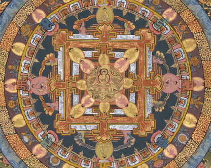 Vintage Buddha Mandala Thangka | Tibetan Buddhist Thangka | Spiritual Gifts