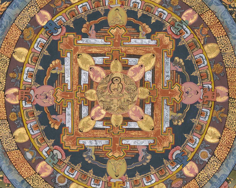 Vintage Buddha Mandala Thangka | Tibetan Buddhist Thangka | Spiritual Gifts