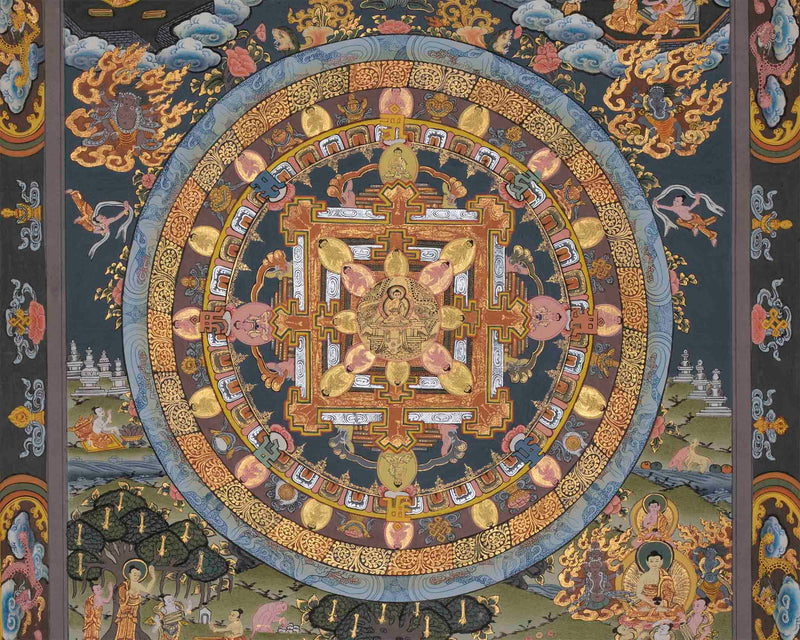 Vintage Buddha Mandala Thangka | Tibetan Buddhist Thangka | Spiritual Gifts