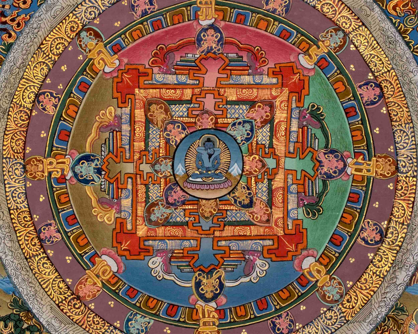 Buddha Shakti  Mandala Thangka | Original Hand-painted Tibetan Wall Hanging