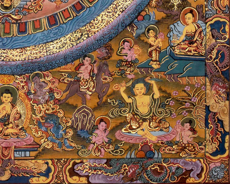 Original Handmade Buddha Life Mandala | Thangka Painting