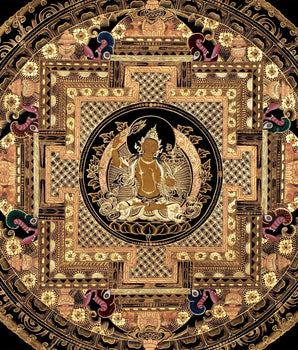 Manjushri Mandala Thangka Painting | Boddhisattva of Wisdom & Compassion