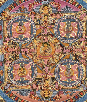 Original Handmade Buddha Life Mandala | Thangka Painting