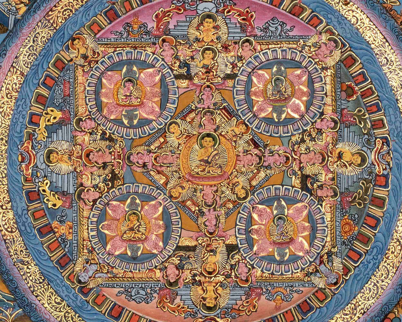 Original Handmade Buddha Life Mandala | Thangka Painting