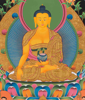 Genuine Hand-Painted Shakyamuni Buddha | Gautama Buddha | Tibetan Thangka Painting |