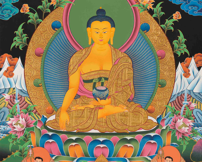 Genuine Hand-Painted Shakyamuni Buddha | Gautama Buddha | Tibetan Thangka Painting |