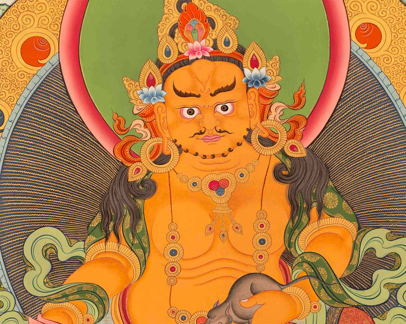 High-Quality Dzambala Thangka | God of Wealth