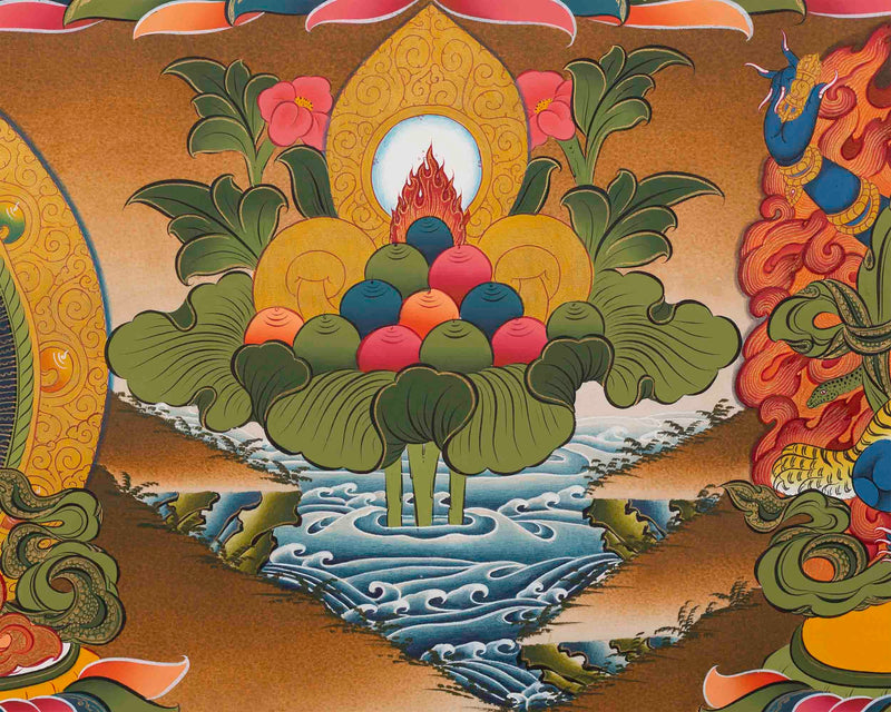 Large Chenrezig Thangka Painting | Avalokiteshvara Tibetan Wall Hanging