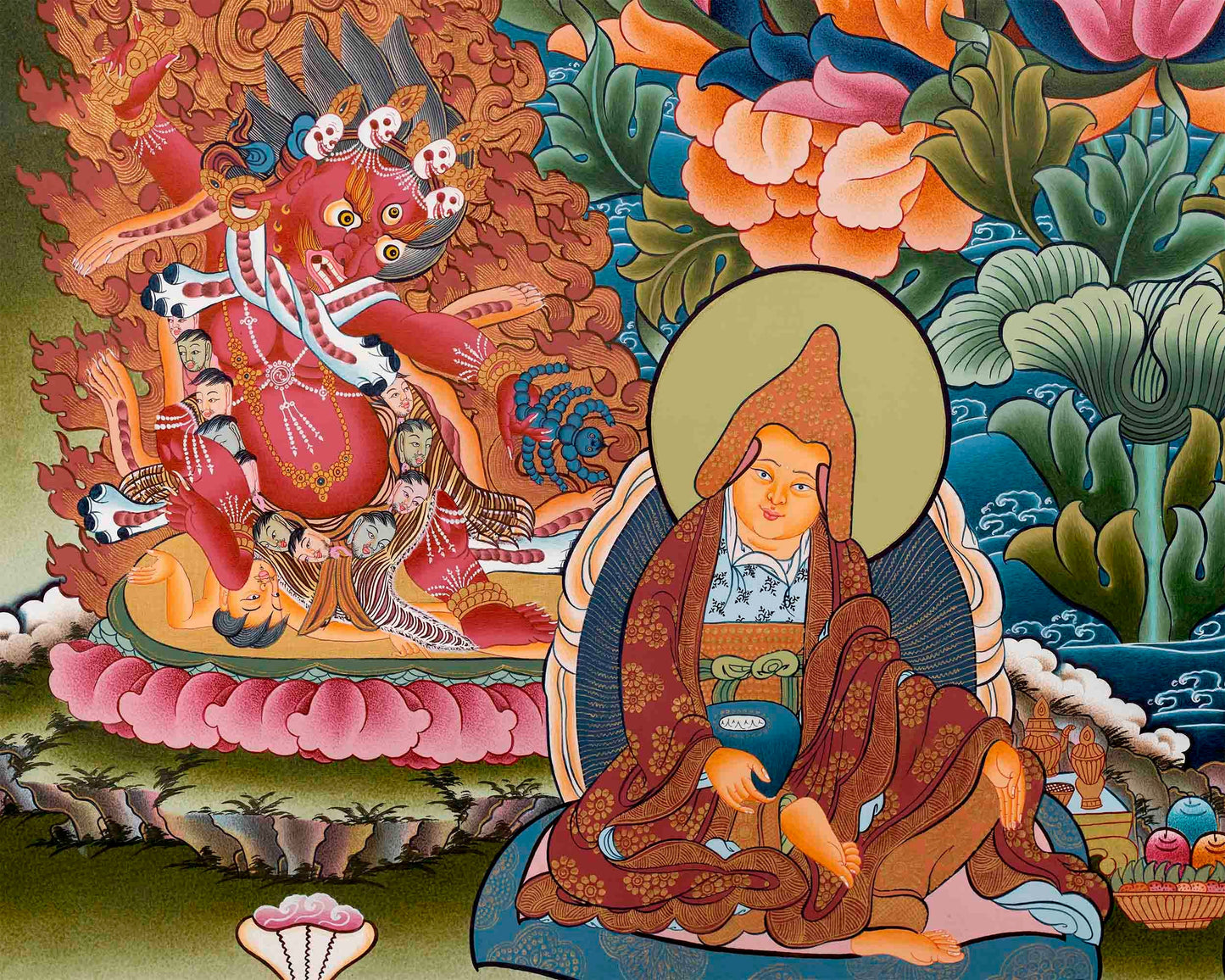 8 Guru Manifestation Thangka | Guru Rinpoche | Lotus Guru: Padmasambhava |