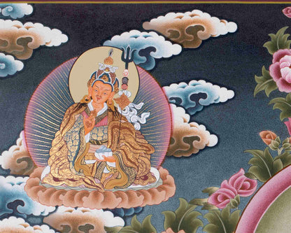 Big White Tara Thangka | Surrounded by Amitayus, Tsongkhapa, Shakyamuni, Guru Rinpoche |