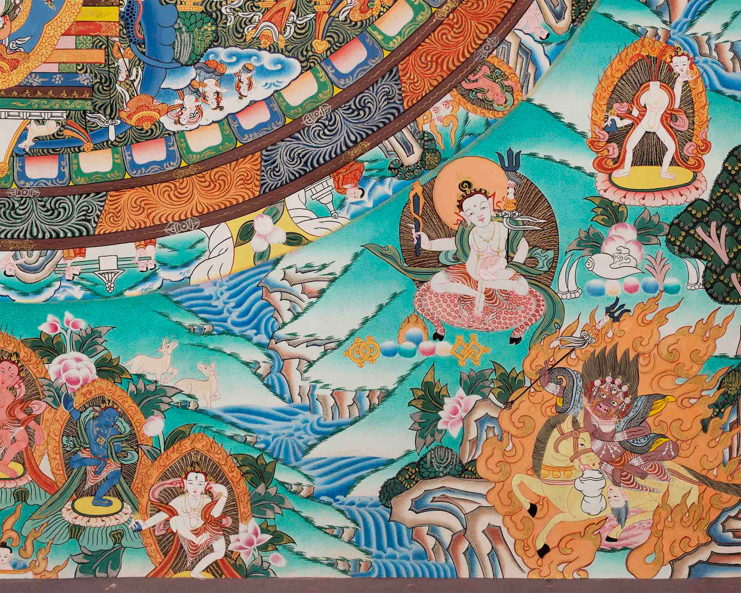 Big 4 Armed Chenrezig Mandala Thangka | Surrounded by Bodhisattvas