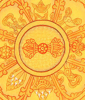 Original Hand Painted Vajra With 8 Auspicious Mandala Art | Tibetan Thangka Painting