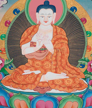 Original Handmade Vairocana Buddha Thangka | Pancha Buddha | Meditation And Yoga |