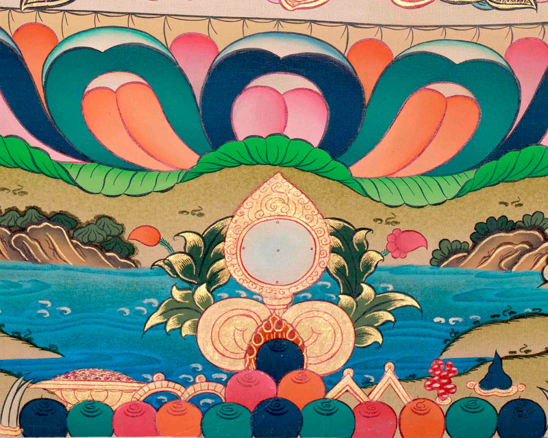 Original Hand-Painted Four Armed Chengrezig Thangka | Bodhisattva of Compassion |