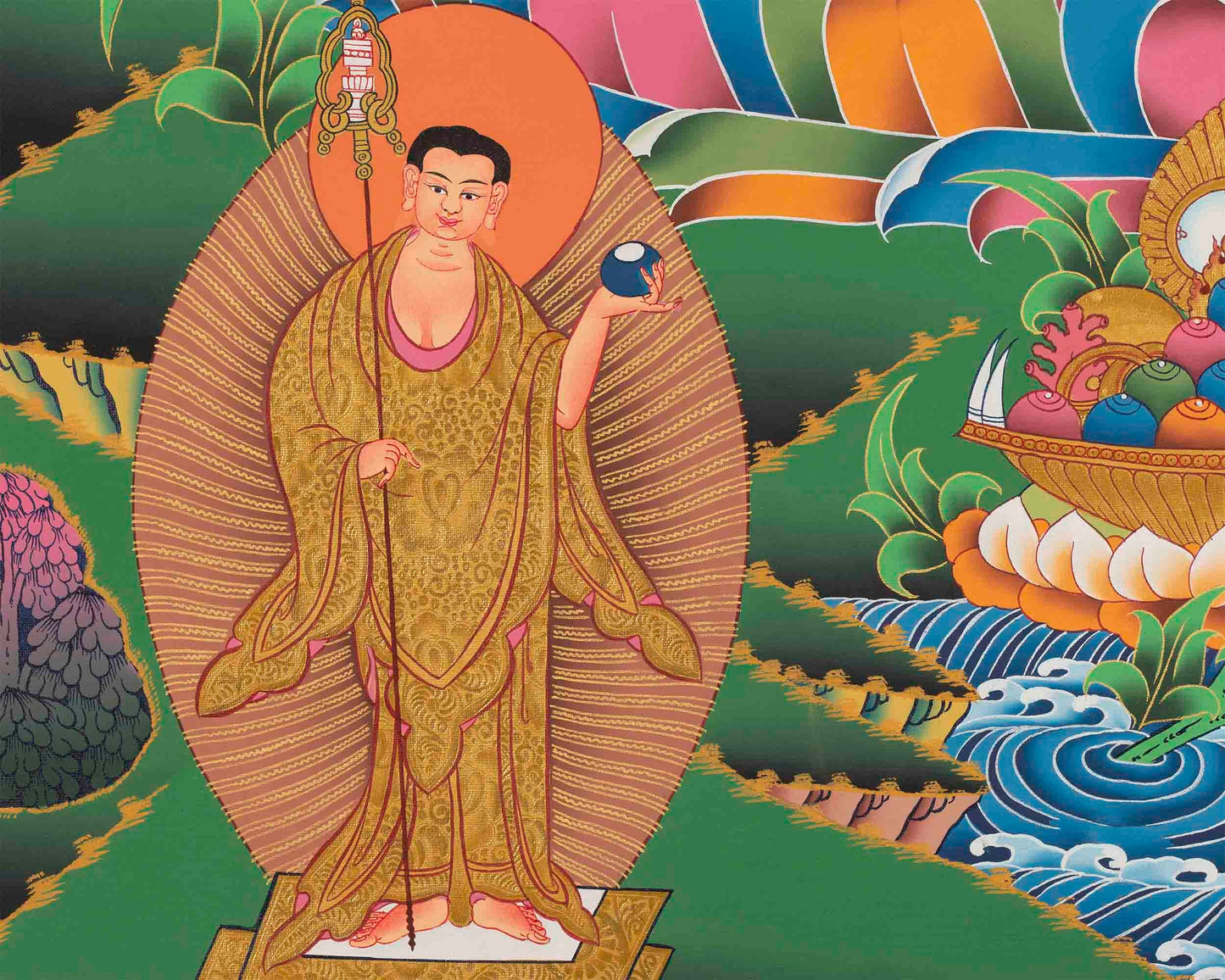 Genuine Hand-Painted Shakyamuni Buddha | Gautama Buddha | Tibetan Thangka Painting |