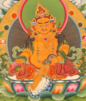 High-Quality Dzambala Thangka | God of Wealth