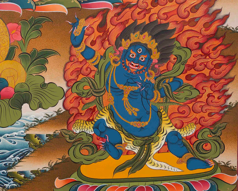 Large Chenrezig Thangka Painting | Avalokiteshvara Tibetan Wall Hanging