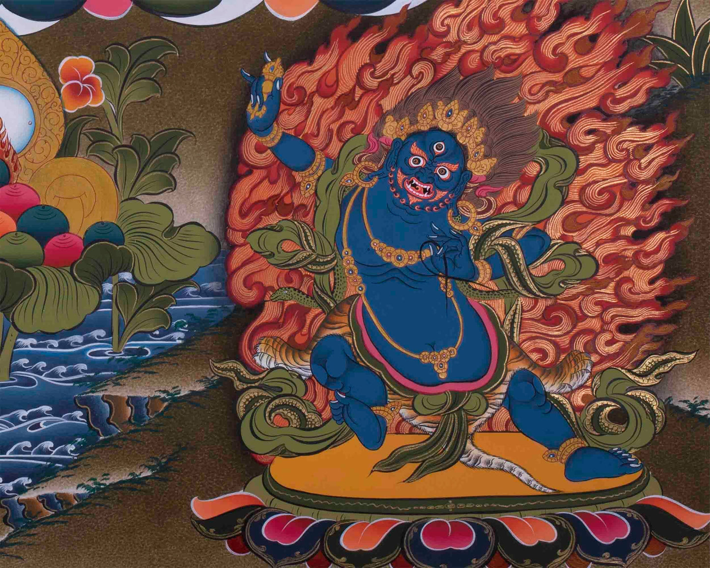 Original Handcrafted Manjushri Bodhisattva Thangka | Tibetan Arts for Wall Hanging