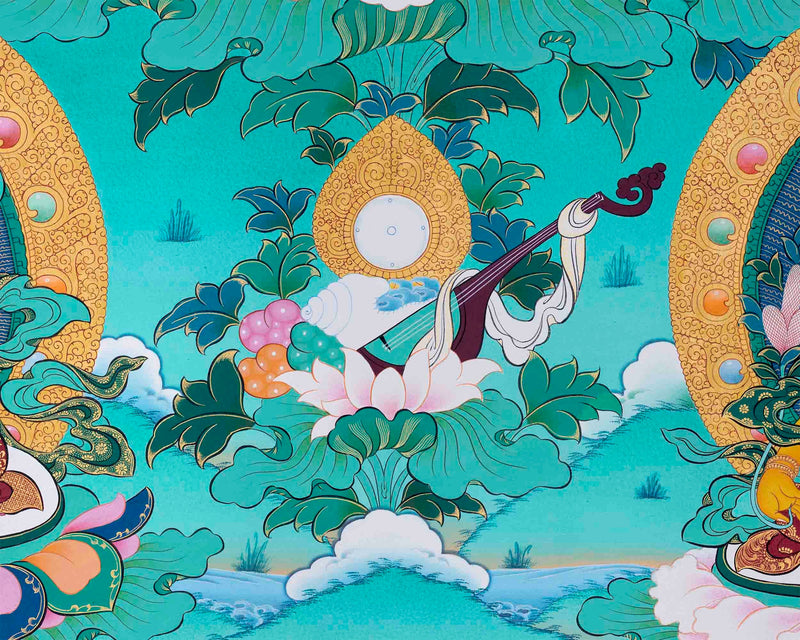 Beautifully Hand-Painted White Tara Thangka | House Warming Gifts