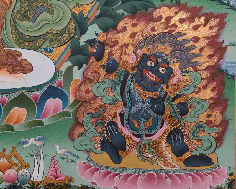 1000 Armed Chengrezig | Surrounded by 5 Buddhas, Manjushri, and Vajrapani |