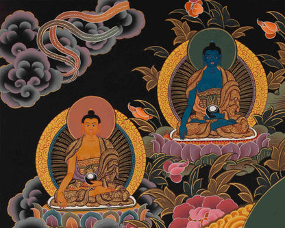 High-Quality Amitayus Buddha Thangka Painting | Buddha Aparamita Thangka Gift