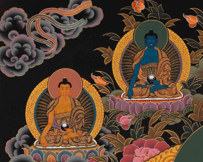 High-Quality Amitayus Buddha Thangka Painting | Buddha Aparamita Thangka Gift